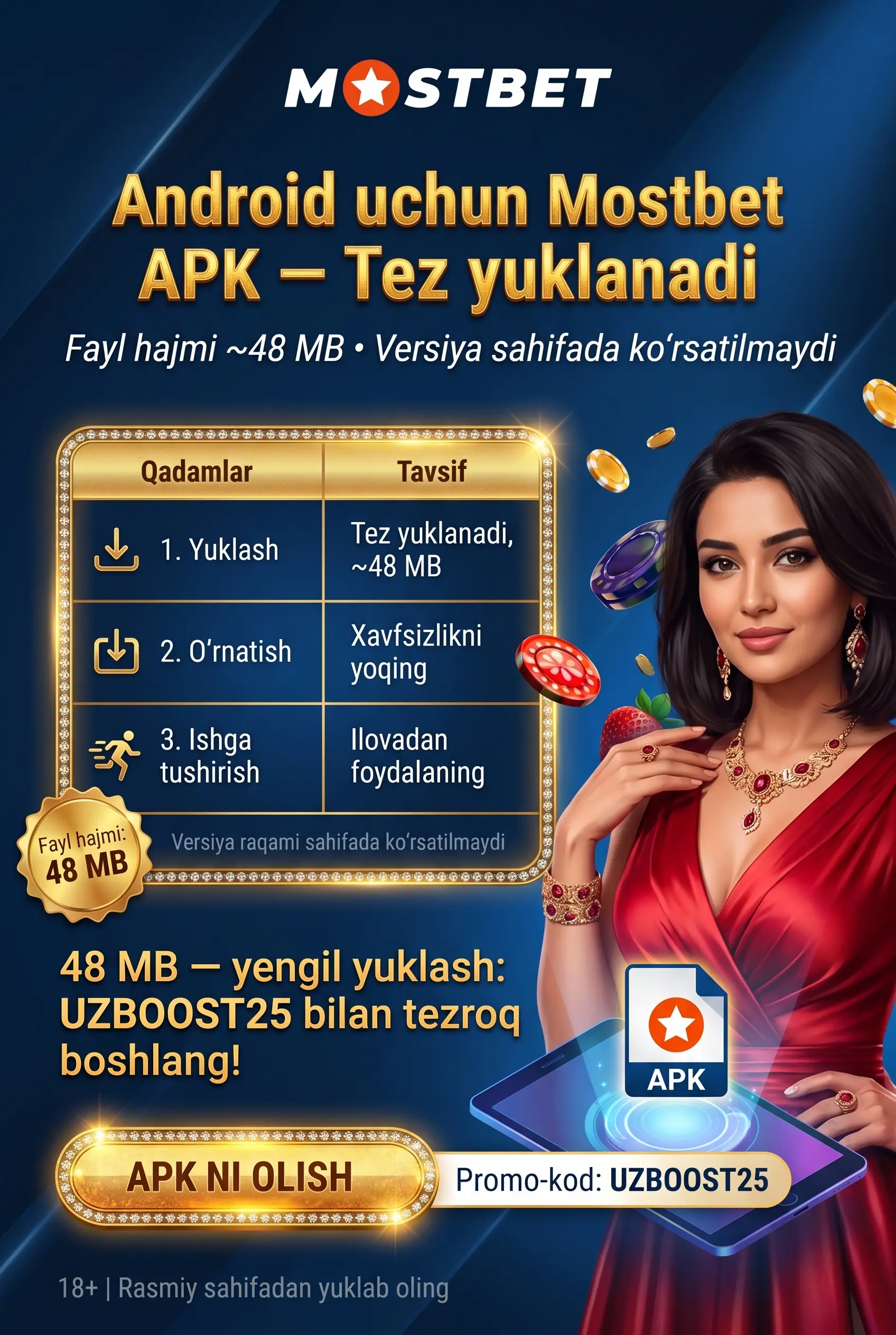 Android uchun Mostbet APK faylini yuklab olish
